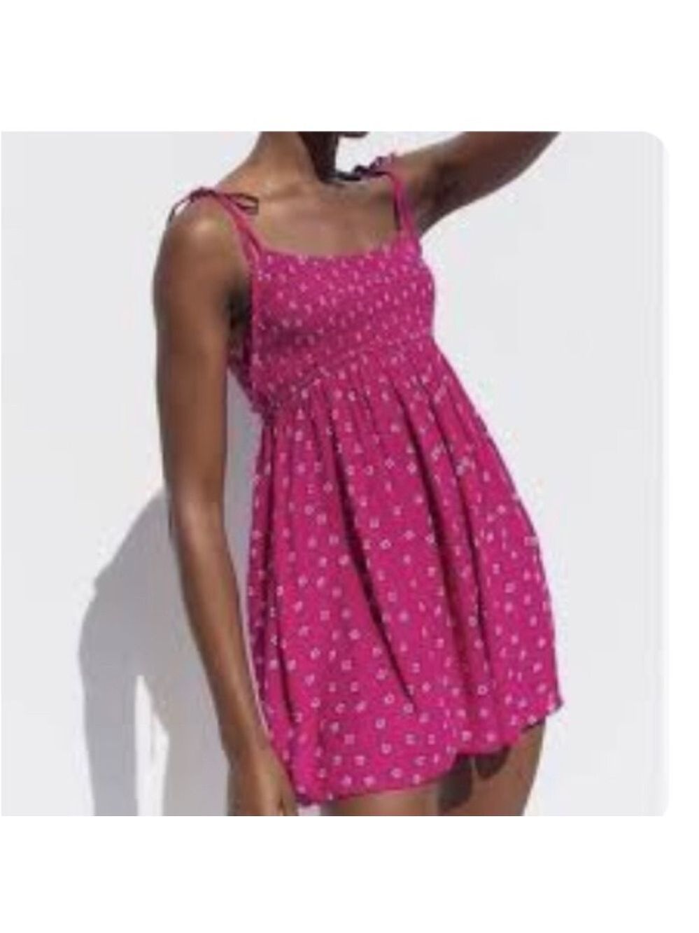 URBAN outfitters floral smocked Barbiecore romper small